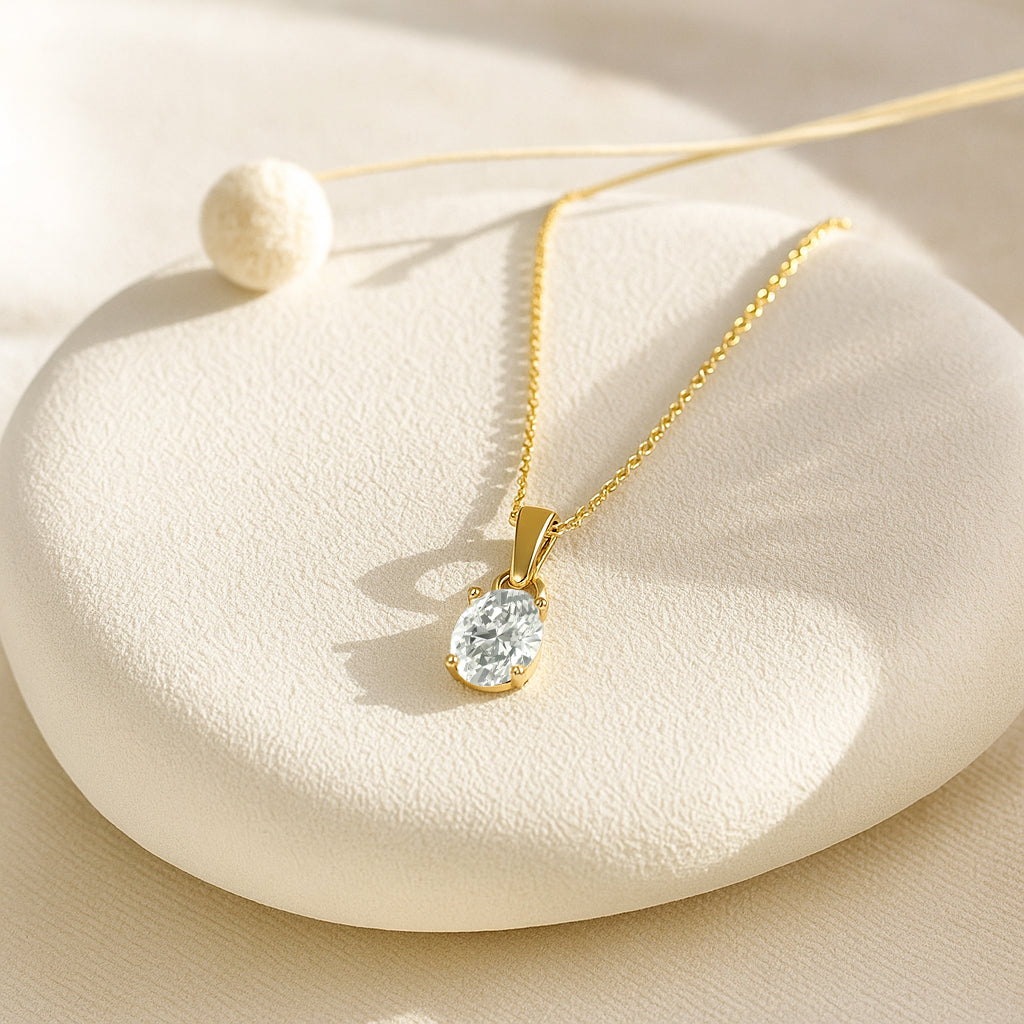 The Oval Solitaire Spark Necklace