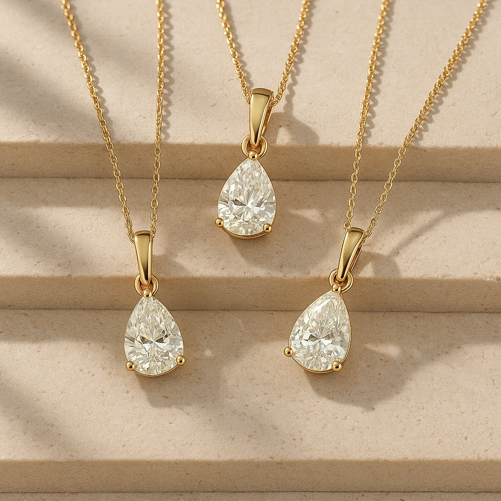 The Pear Solitaire Spark Necklace
