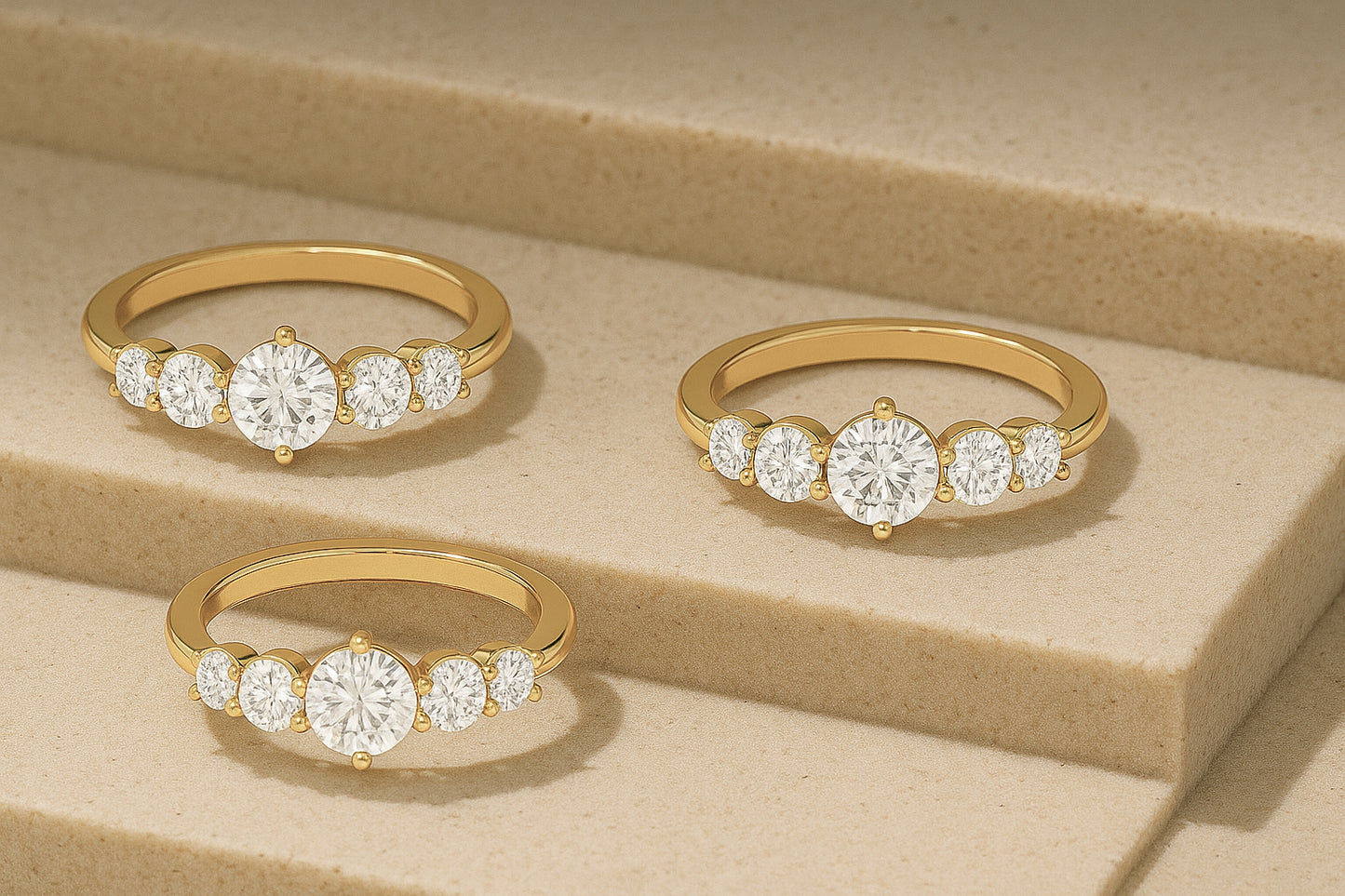 Five-Stone Harmony Ring - 18K Gold-Plated CZ