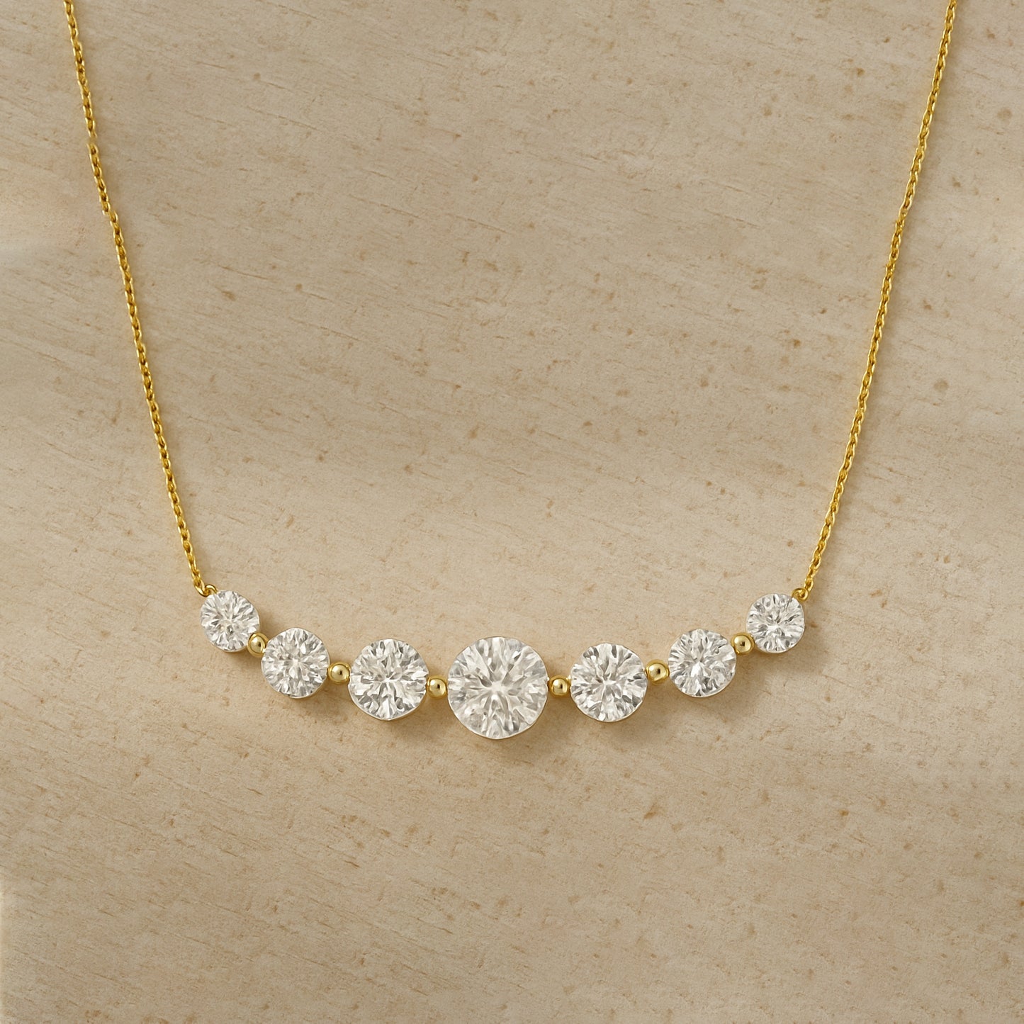 Seven Stone Bar Chain Necklace