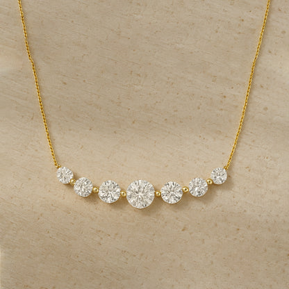 Seven Stone Bar Chain Necklace