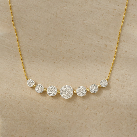 Seven Stone Bar Chain Necklace