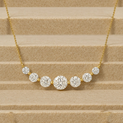 Seven Stone Bar Chain Necklace