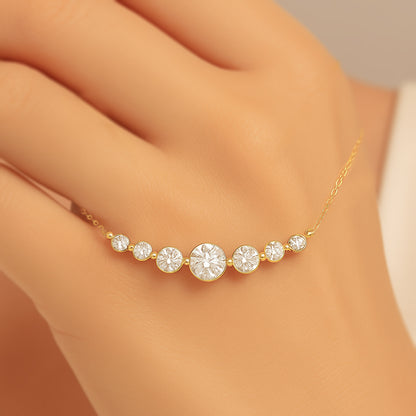 Seven Stone Bar Chain Necklace