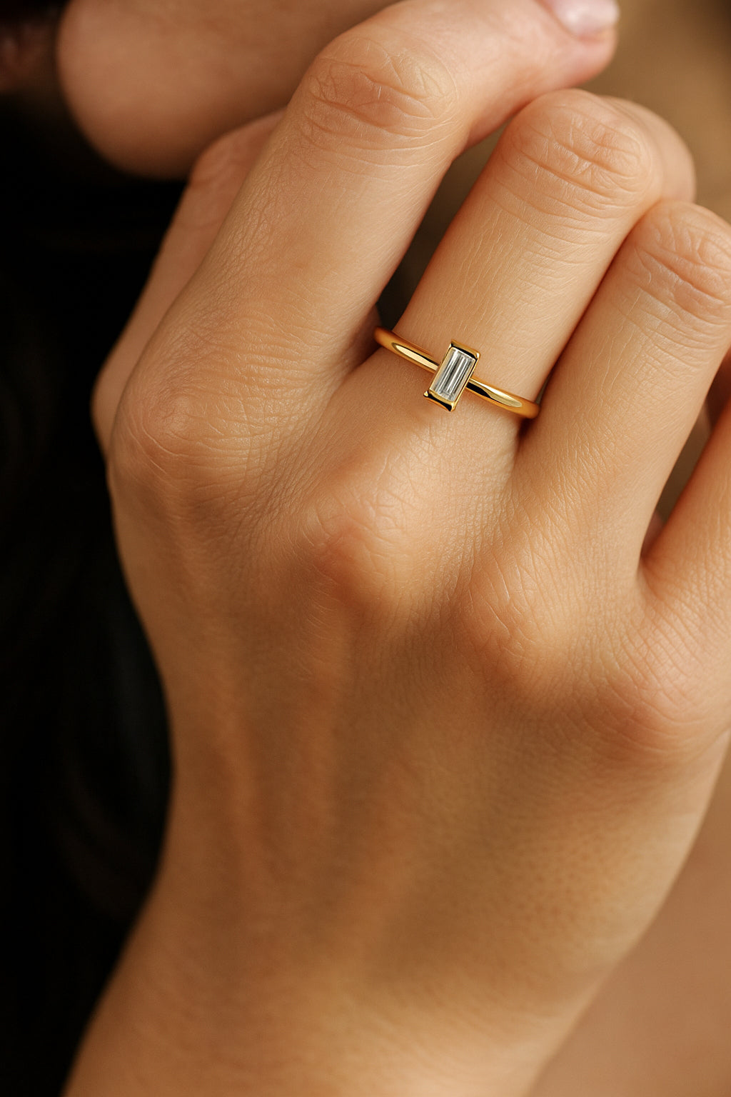 Minimalist Baguette Ring