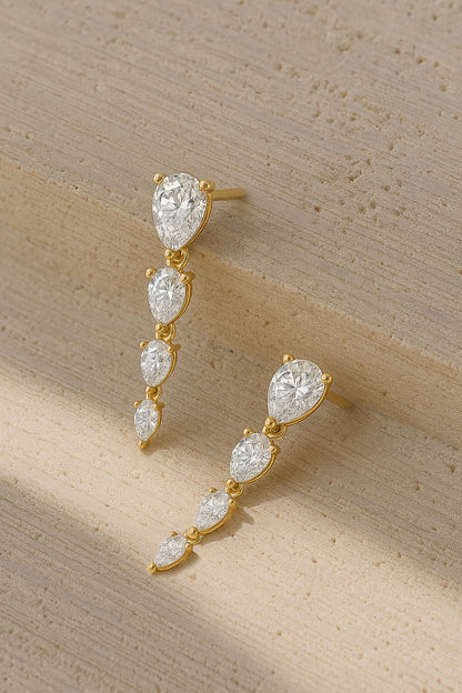 Pear Stone Stud and Drop Earring