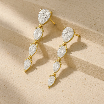 Pear Stone Stud and Drop Earring