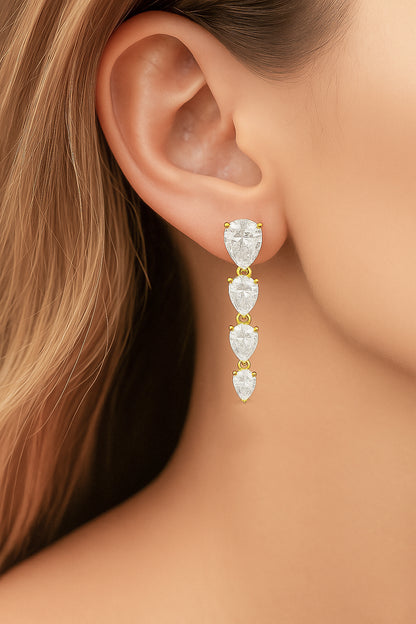 Pear Stone Stud and Drop Earring