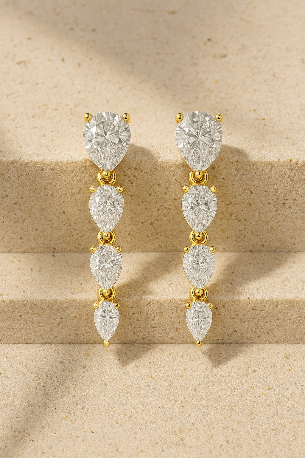 Pear Stone Stud and Drop Earring