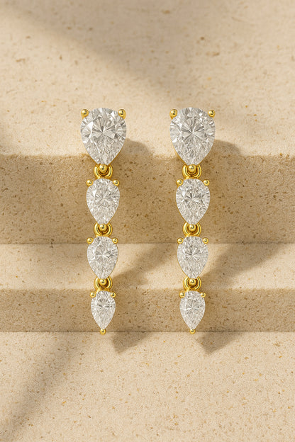 Pear Stone Stud and Drop Earring