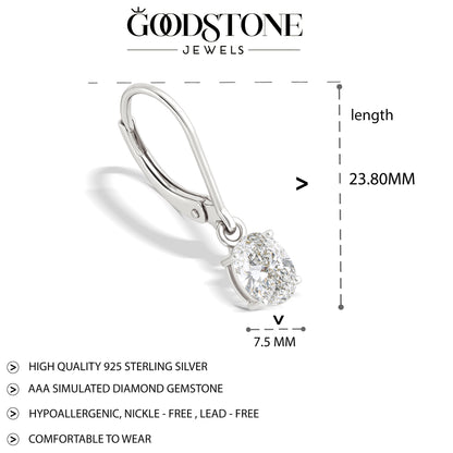 The Oval Stone Drop Earrings – Sterling Silver