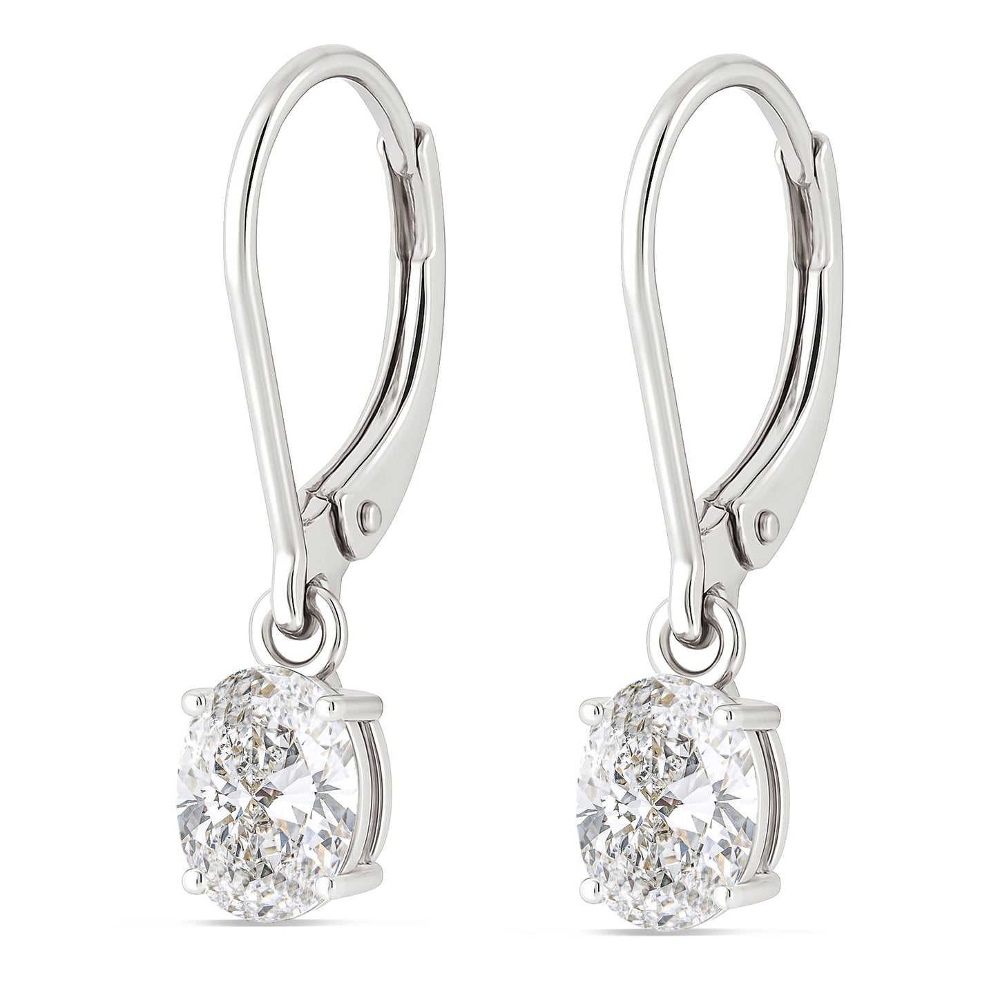 The Oval Stone Drop Earrings – Sterling Silver