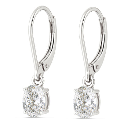The Oval Stone Drop Earrings – Sterling Silver