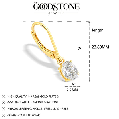 The Oval Stone Drop Earrings
