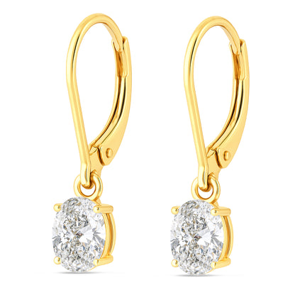 The Oval Stone Drop Earrings