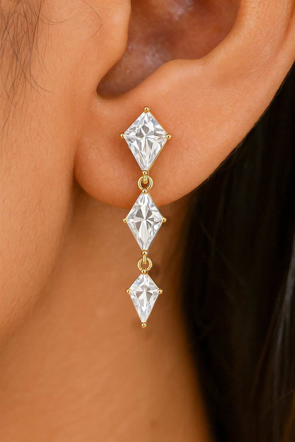 The Diamond Cascade Drop Earrings