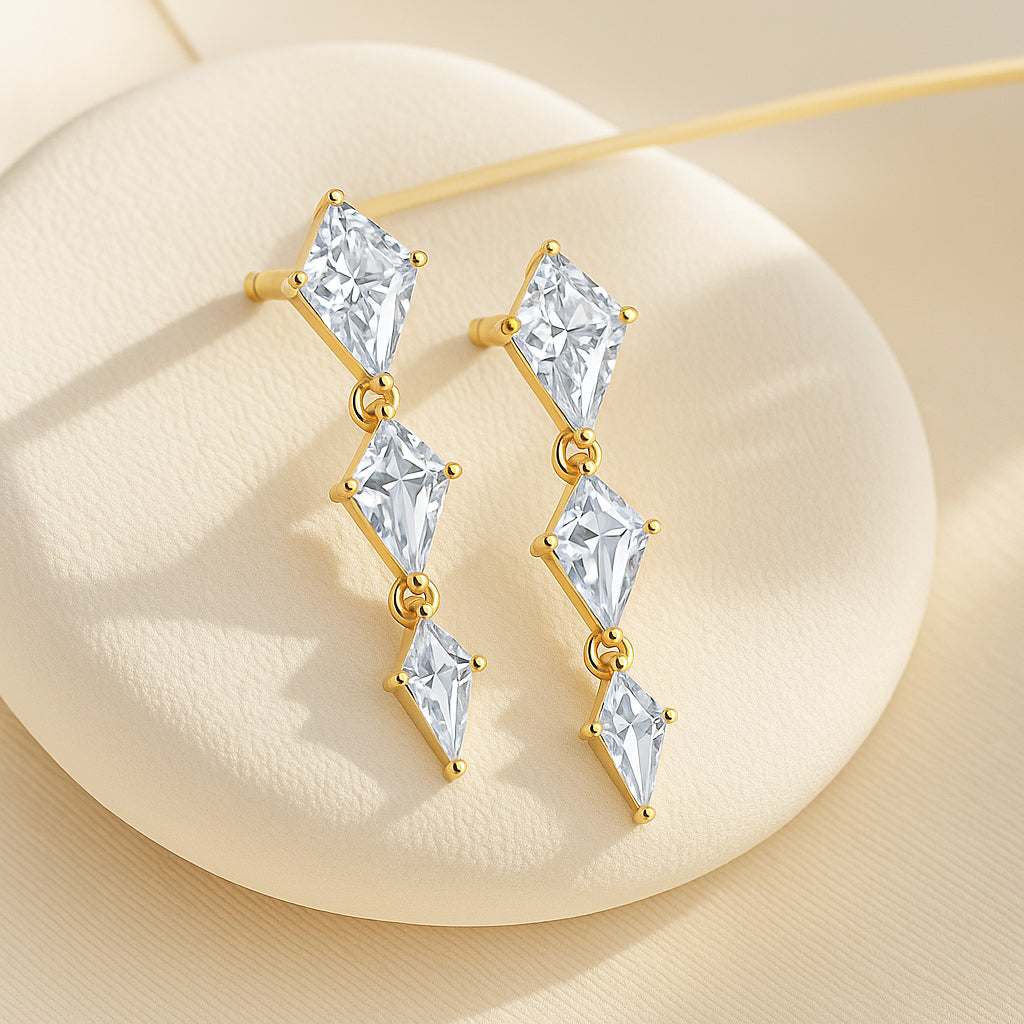 The Diamond Cascade Drop Earrings