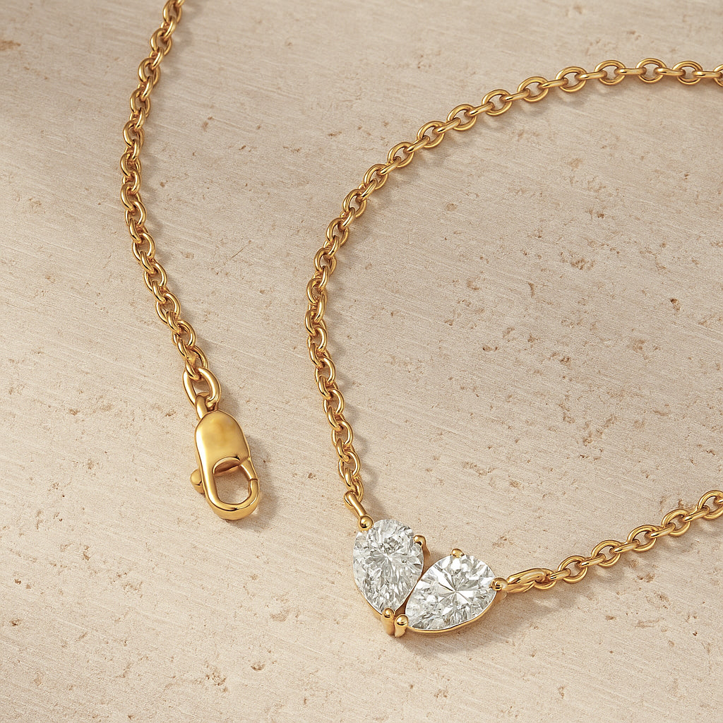The Twin Pear Spark Necklace