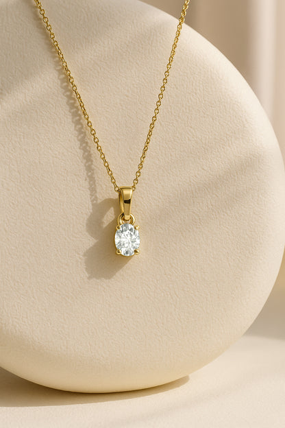 The Oval Solitaire Spark Necklace