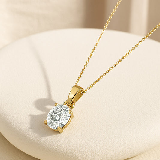 The Oval Solitaire Spark Necklace