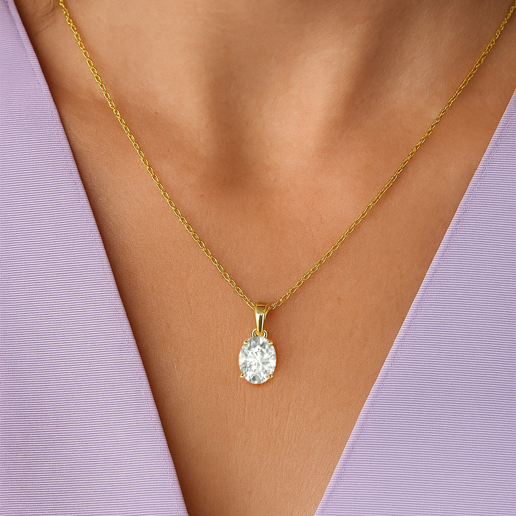 The Oval Solitaire Spark Necklace