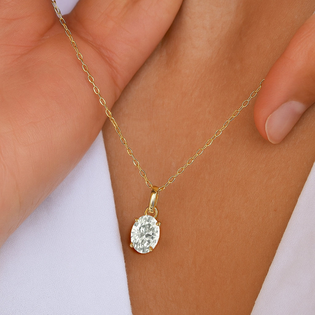 The Oval Solitaire Spark Necklace