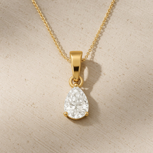 The Pear Solitaire Spark Necklace