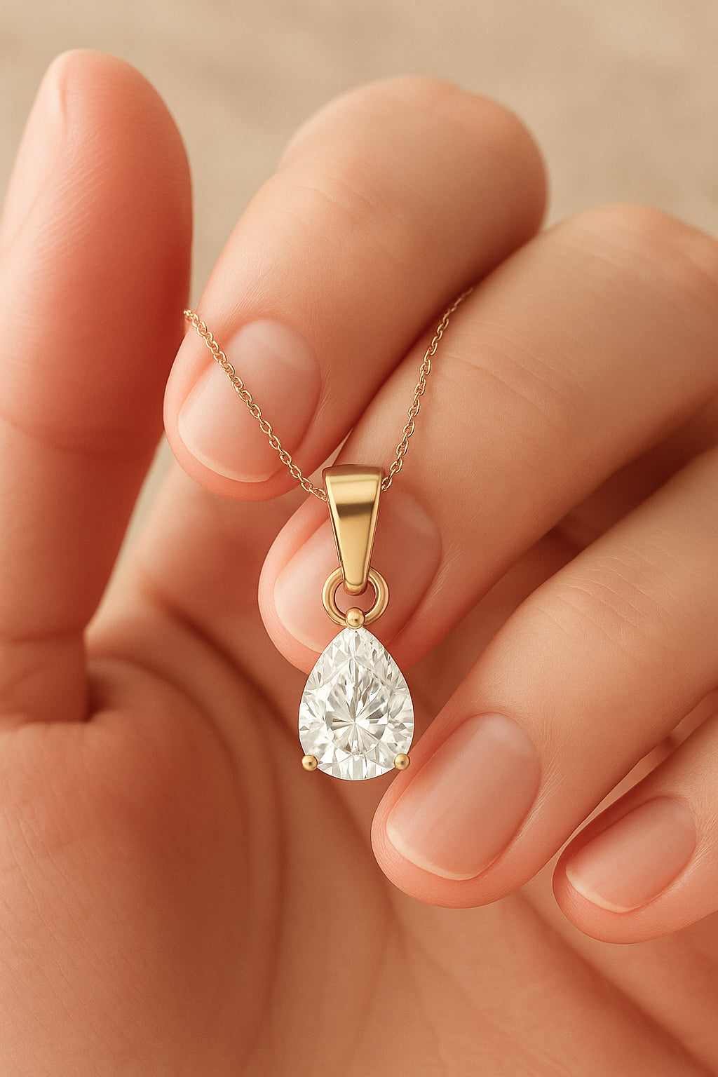 The Pear Solitaire Spark Necklace