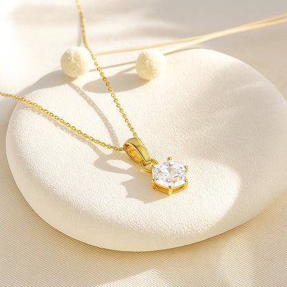 The Hexagon Solitaire Spark Necklace