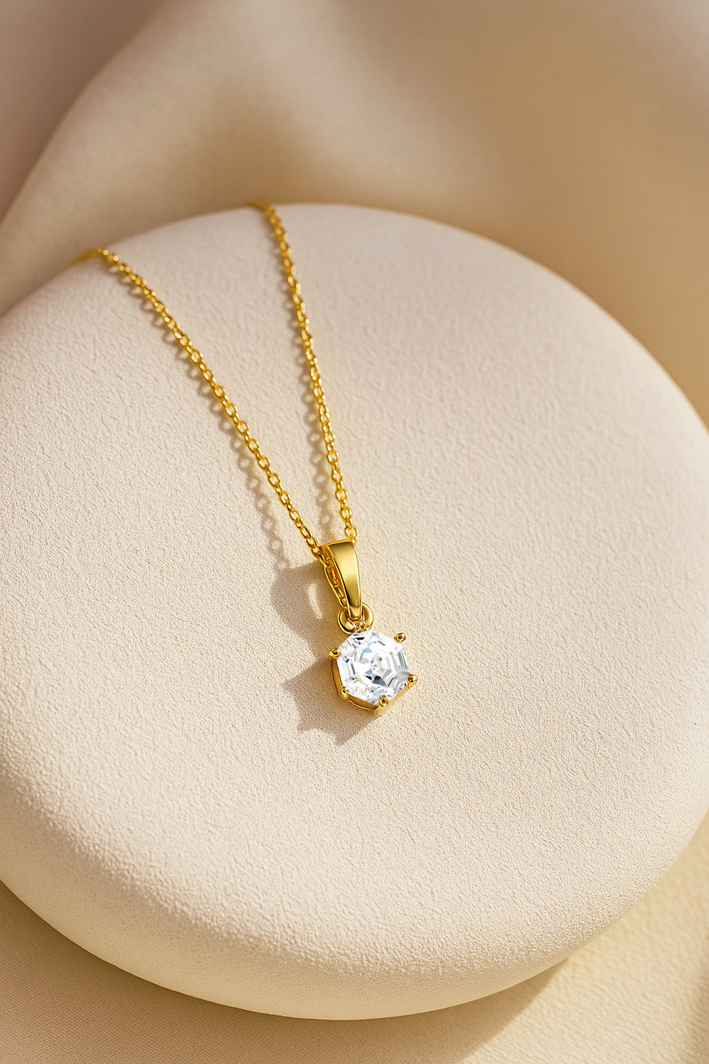 The Hexagon Solitaire Spark Necklace