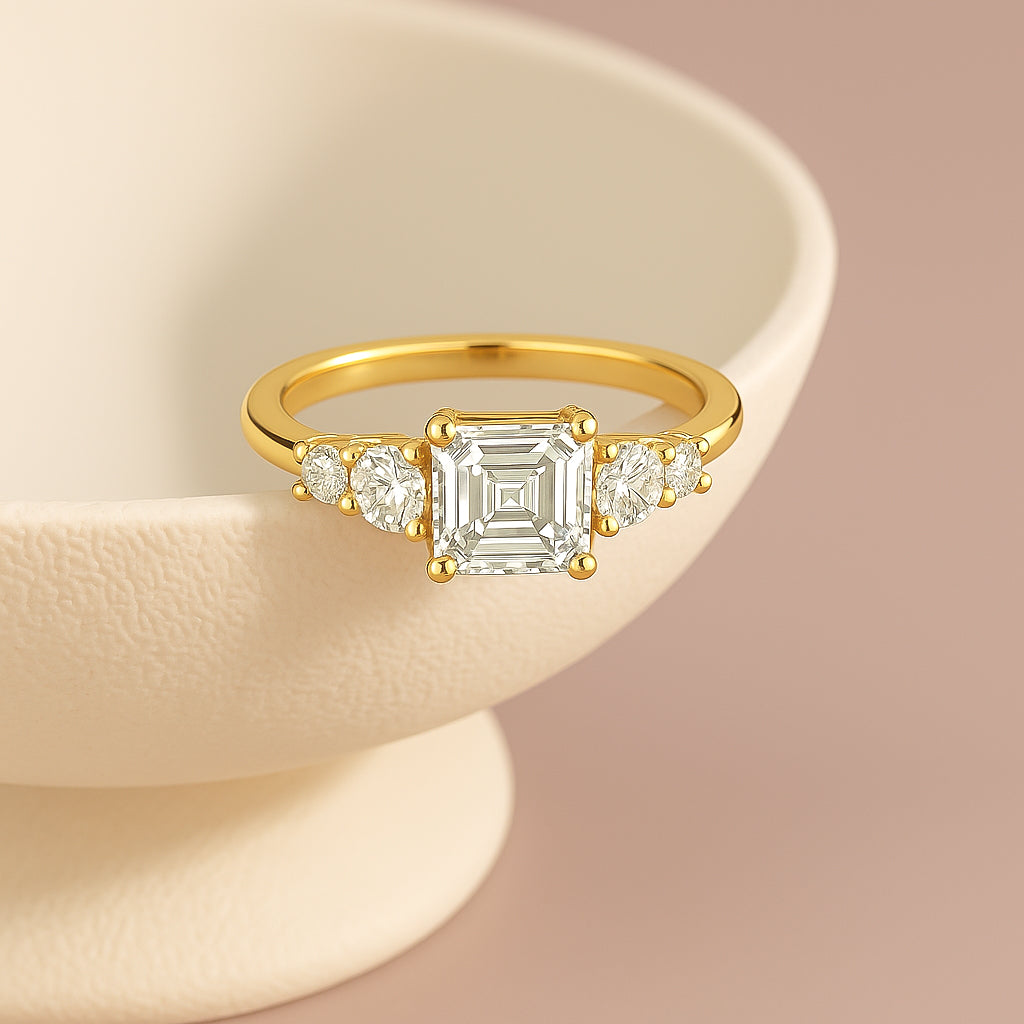 Asscher-Cut CZ Statement Ring | 18K Gold Plated