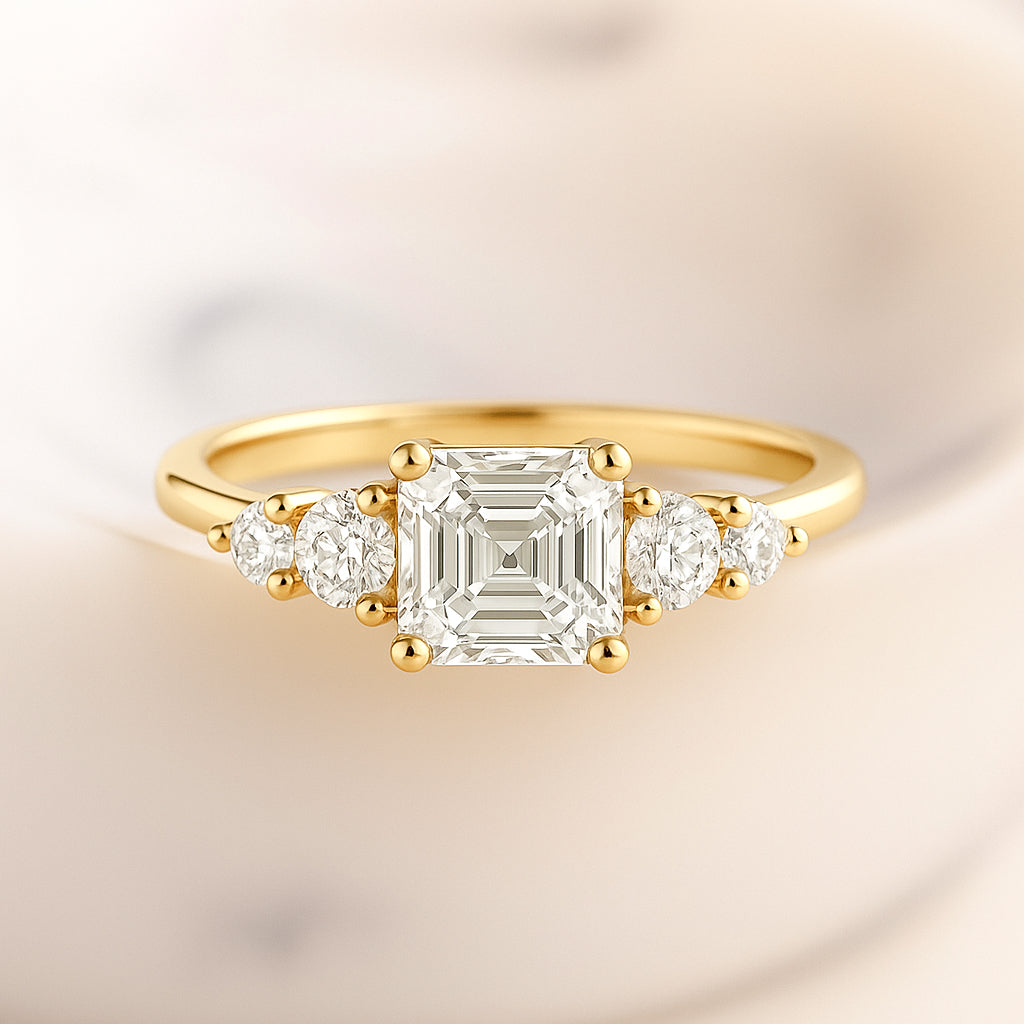 Asscher-Cut CZ Statement Ring | 18K Gold Plated