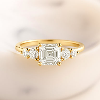 Asscher-Cut CZ Statement Ring | 18K Gold Plated