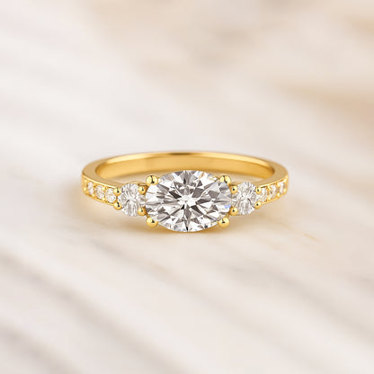 Elegant Oval-Cut CZ Engagement Ring in 18K Yellow Gold-Plated