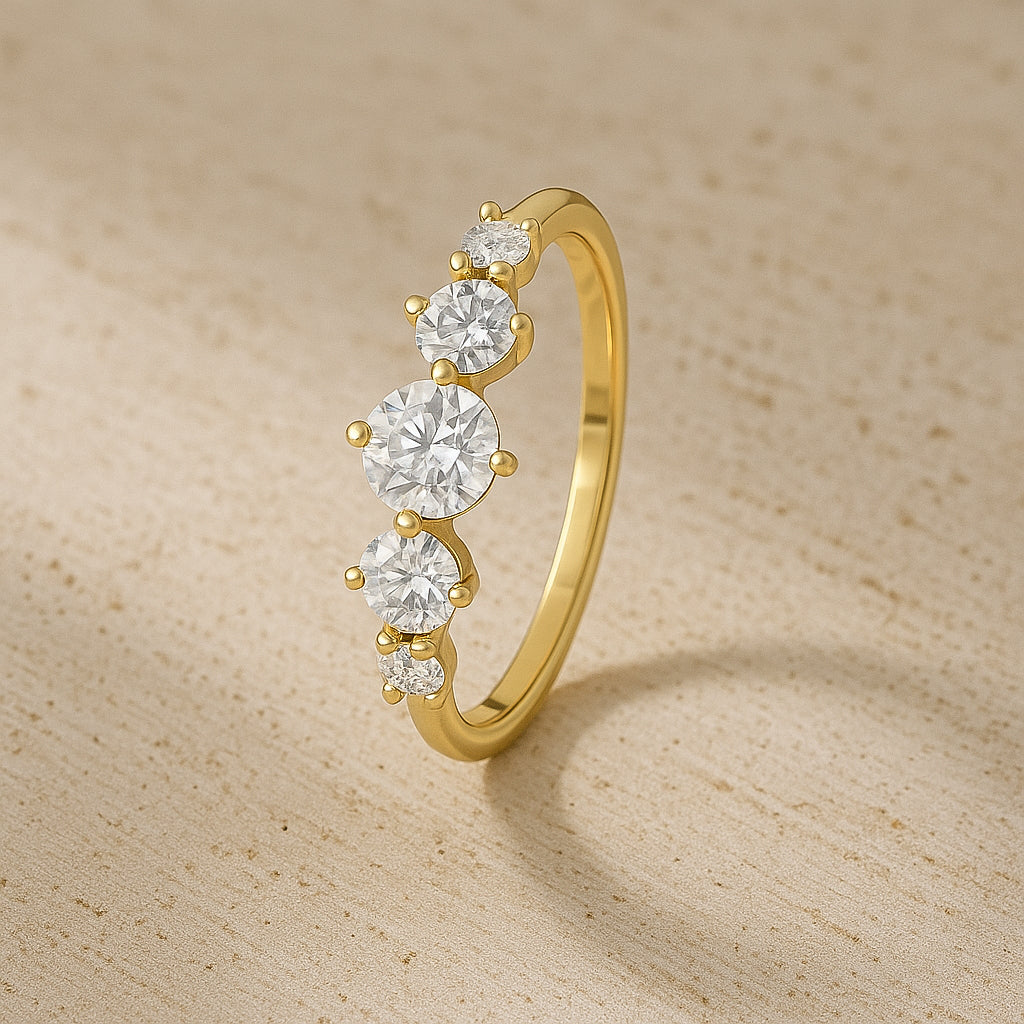 Five-Stone Harmony Ring - 18K Gold-Plated CZ