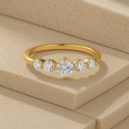 Five-Stone Harmony Ring - 18K Gold-Plated CZ