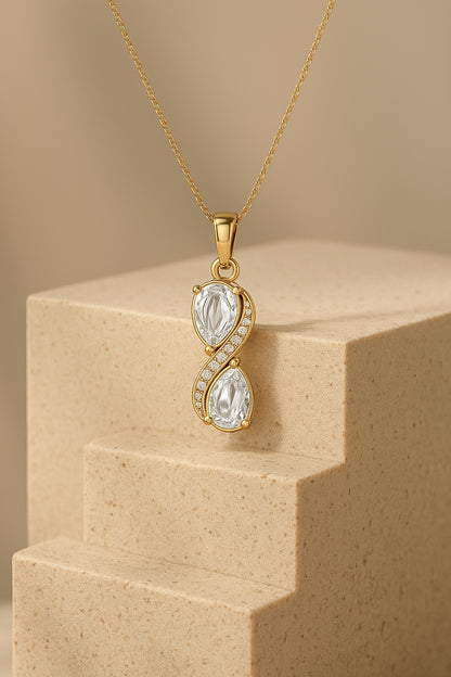 Infinity Spark CZ Pendant Necklace – 18K Gold Plated