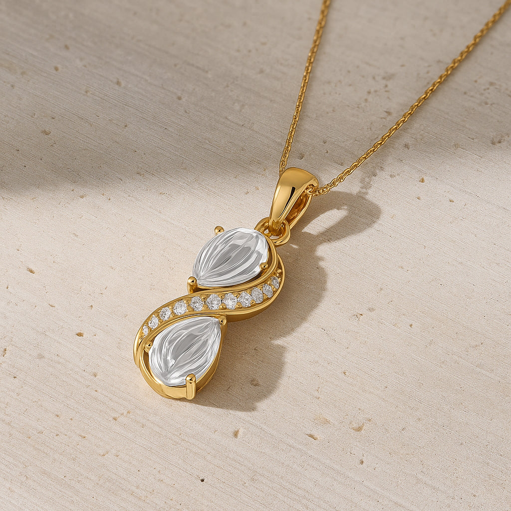Infinity Spark CZ Pendant Necklace – 18K Gold Plated