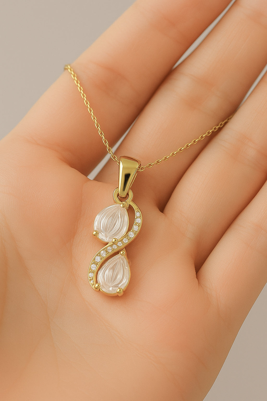 Infinity Spark CZ Pendant Necklace – 18K Gold Plated