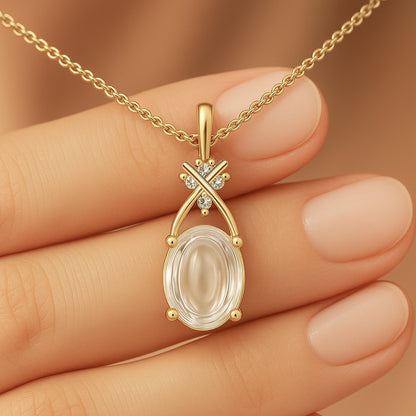 Graceful Spark CZ Pendant Necklace – 18K Gold Plated