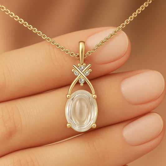Graceful Spark CZ Pendant Necklace – 18K Gold Plated